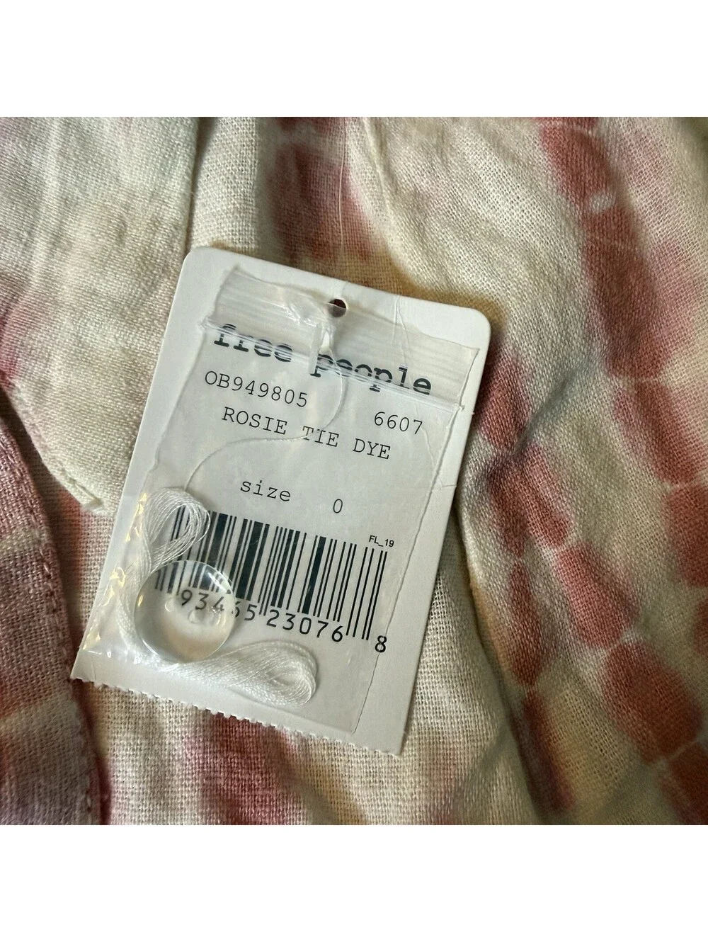 Free People Rosie Tie Dye Wrap Skirt Size 0 Pink Linen Rayon NWT